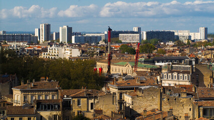 Panorama de la ville de Bordeaux, observée depuis un immeuble