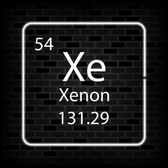 Xenon neon symbol. Chemical element of the periodic table. Vector illustration.