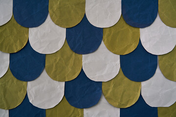 Navy blue grey and green fish scale Paper background   © aaron