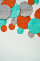 Orange, Teal & Grey paper dots	