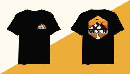 Wildlife t-shirt design. Wildlife vintage t-shirt design. t-shirt design vector for print. Wildlife design vector illustration. quotes for t-shirt