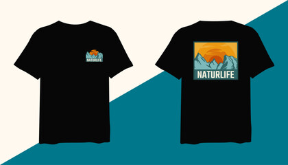 Nature Life t-shirt design. Nature Life vintage t-shirt design. t-shirt design vector for print. Nature Life design vector illustration. quotes for t-shirt