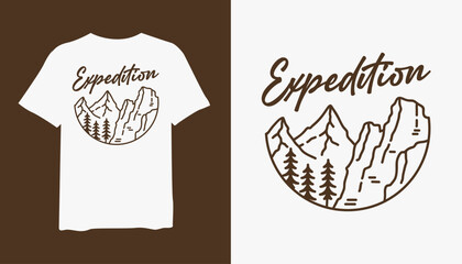 Expedition t-shirt design. Expedition vintage t-shirt design. t-shirt design vector for print. Expedition logo design vector illustration. quotes for t-shirt