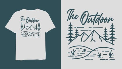 The Outdoor t-shirt design. The Outdoor vintage t-shirt design. t-shirt design vector for print. The Outdoor logo design vector illustration. quotes for t-shirt