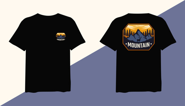 Mountain t-shirt design. Mountain vintage t-shirt design. t-shirt design vector for print. Mountain design vector illustration. quotes for t-shirt