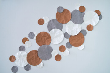 Brown, Grey & White paper dots
