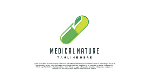 Medical nature logo design unique concept Premium Vector Part 5