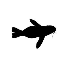 Seal Character sea animal on deep background. Wild life illustration. Underwear world. Vector illustration.