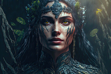 Goddess of Rain. Generative AI, non-existent person.	