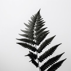 Isolated minimalistic image of a fern frond on white background Generative AI