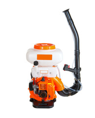 Petrol Powered Backpack Sprayer for spraying pesticides. Isolated on white background.