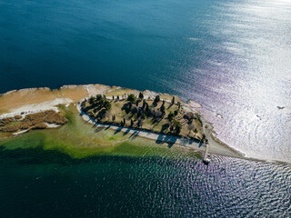 Isola dei conigli, lago di Garda, secca.