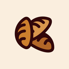 Letter k bread food bakery creative logo
