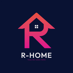 R Home Business Logo Vector Template, Real Estate Logo, Home logo