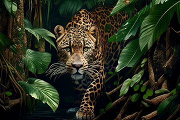leopard jaguar in the forest