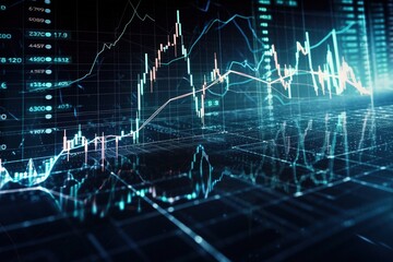 Stock market and trading, digital graph - AI generated