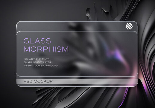 Double Glass Morphism Mockup on Editable Background