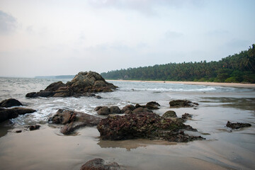 A beautiful picnic spot at sea side, Nature and Tourism concept Ezhara beach Kannur Kerala Gods own country