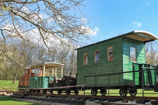 Exposition of the forest railway Katarinka in the region of Trnava, Slovakia.