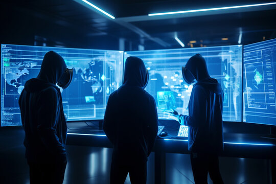 Illustration of a state sponsored threat actor launching an advance persistence threat. Attack surface cybersecurity. Generative AI.