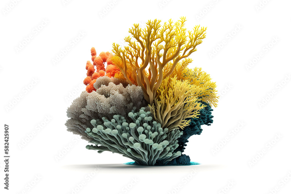 Poster reef is isolated on a white background. generated by ai