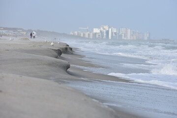 Ocean beach erosion after storm
