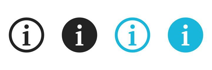 Information icons set isolated on white background. Info button icon. Information symbol in flat style. Vector illustration.