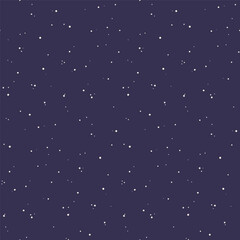 Small dots, starry sky, scattered stars seamless pattern on blue background. Hand drawn vector illustration. Scandinavian style design. Concept kids textile, fashion print, bedroom wallpaper, package