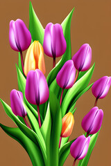 bouquet of pink tulips design