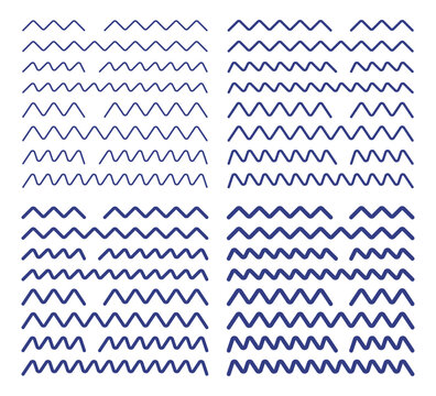 zig zag vector set, dudle line pattern design for border.