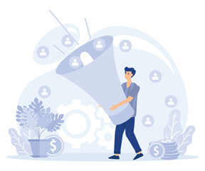 Sales and SEO digital strategy concept, Generating new leads, flat vector modern illustration 