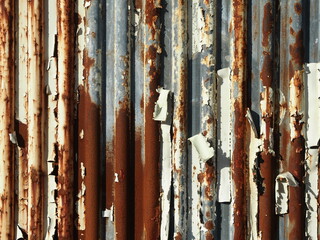 トタンの壁　錆びた壁
