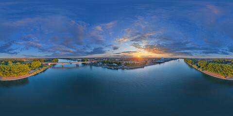 worms, city, germany, rhine, river, airpano, aerial, 360° x 180° equirectangular environment - obrazy, fototapety, plakaty