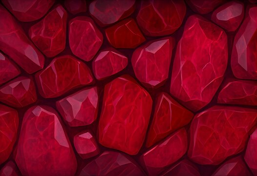 The beautiful dark red ruby texture background of the crystal of mineral. Ruby stone texture. Generative AI