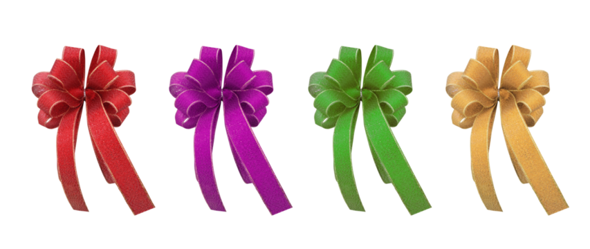 Set of gift bows PNG transparent