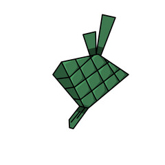 ketupat icon with modern flat style, ketupat design, ramadan and eid food