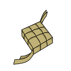 ketupat icon with modern flat style, ketupat design, ramadan and eid food
