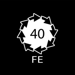Plastic recycling symbol FE 40, Wrapping Plastic. Vector Illustration