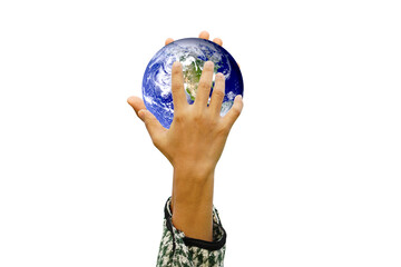 World Environment Day. Earth in human hands.