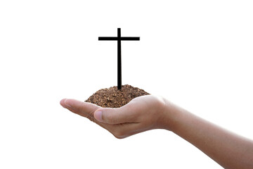 cross in human hands