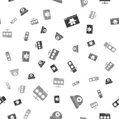 Set Browser incognito window, Security camera, Password protection and Folder with password on seamless pattern. Vector