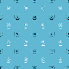 Set Cheese and on seamless pattern. Vector