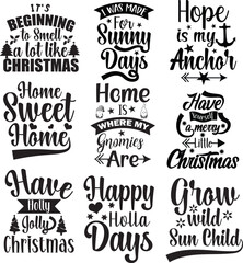 9 Christmas Quotes t-shirt  Design