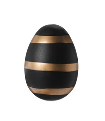 One striped Easter egg isolated on white