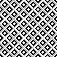 Nahtloser Vektor Hintergrund aus Quadraten in schwarz, weiß und grau.