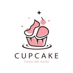 Cupcake Logo design vector illustration template. Cupcake bakery icon.cake store,caker shop ,vector