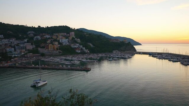 View of the city of Agropoli from the hillside.