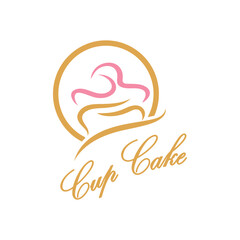 Cupcake Logo design vector illustration template. Cupcake bakery icon.cake store,caker shop ,vector