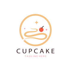 Cupcake Logo design vector illustration template. Cupcake bakery icon.cake store,caker shop ,vector