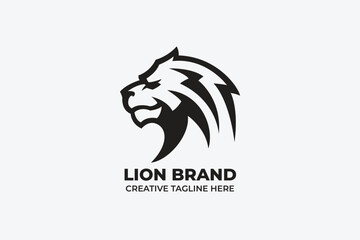 Simple Minimalist Lion Head Logo